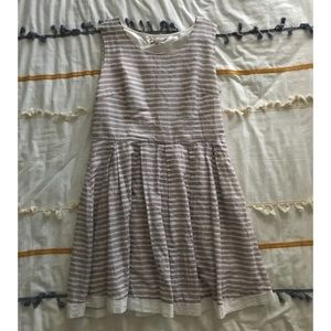 Linen, striped, fit and flare dress
